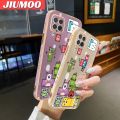 JIUMOO For Samsung Galaxy M62 F62 Case Cartoon Cute Monster Tetris New Design Phone Case Side Pattern Luxury Plating Silicone Casing Full Cover Camera Shockproof Protection Cases. 