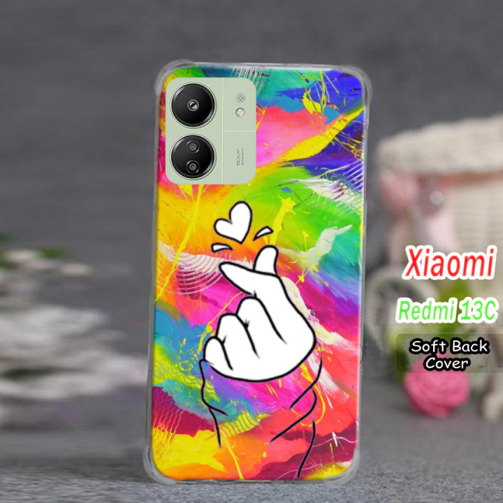 Xiaomi Redmi 13C Pouch Cover  - Ladies Love Floral Art Soft Back Cover Case For Xiaomi Redmi 13C