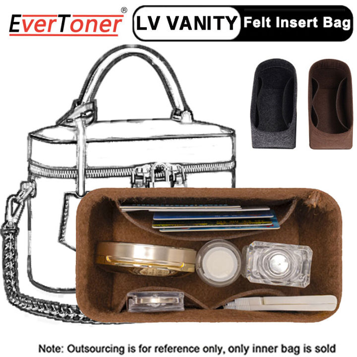 EverToner For LV VANITY Felt Insert Bag Organizer Luxury Womens Makeup Box Comestic Iner Pouch Storage Bags Handbag Tote Shaper