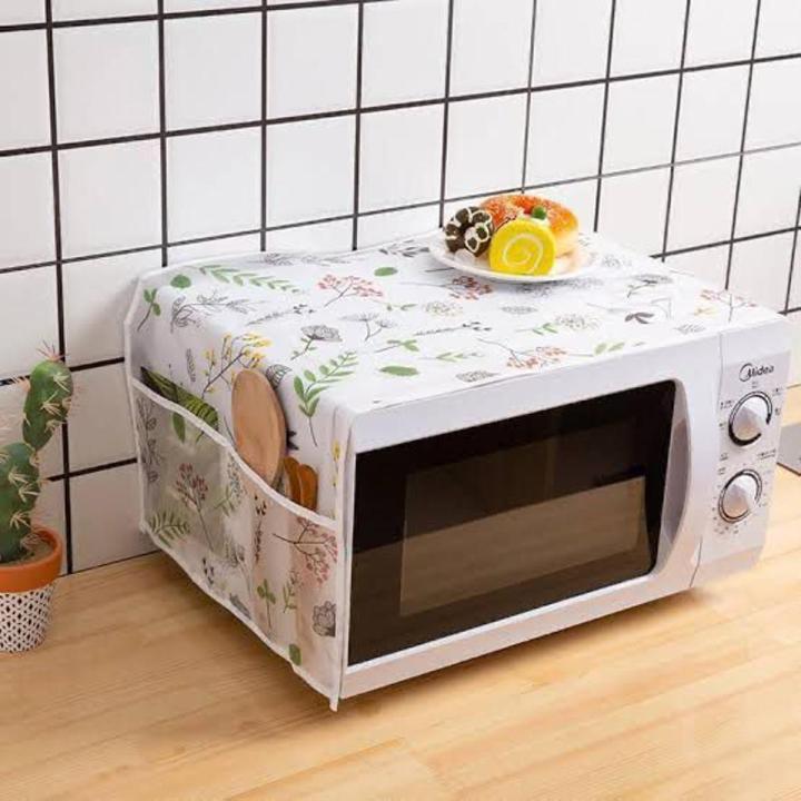 Kitchen Microwave Oven Dust Cover Printer Oil Proof Dustproof Decorative Storage Bags Microwave Covers Organizer