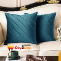 Decorative Platted Cushion Cover, for Living Room, Sofa, Bedroom - Velvet Platted Cushion Cover - 1 Piece. 