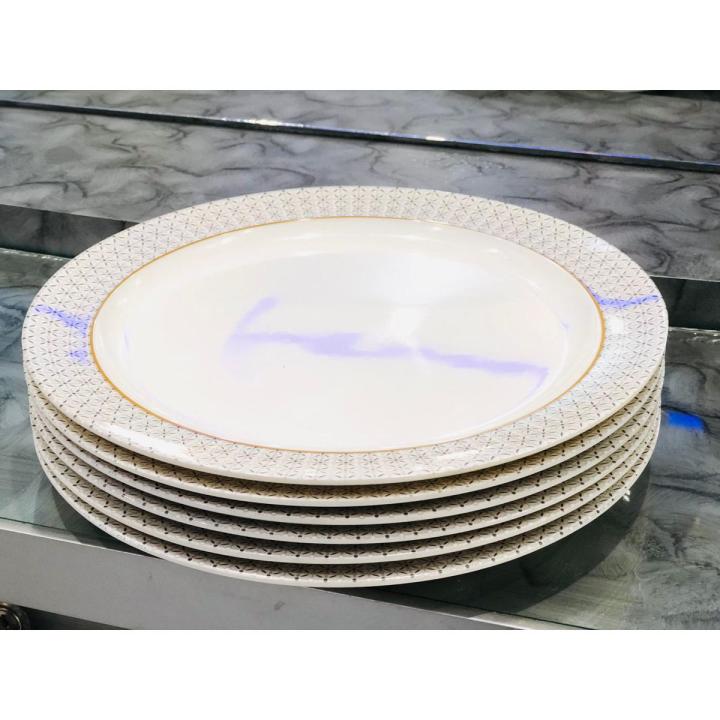 Plates - Curry/Broth/Soup Plates - 11 Inch Extra Large Size Dinner Plates  Melamine - High Quality Double Glazed (Set of 6)