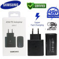 Charger - Samsung Charger - Original Samsung 45Watt Charger with Cable C to C - compatible with Samsung Galaxy S24 Ultra. S24 plus, S23 Ultra. S23 plus, S22, S22+, S22 Ultra, S20 Ultra, Note 10+, Note 10+ 5G, A91 future compatible devices - Fast Charging. 
