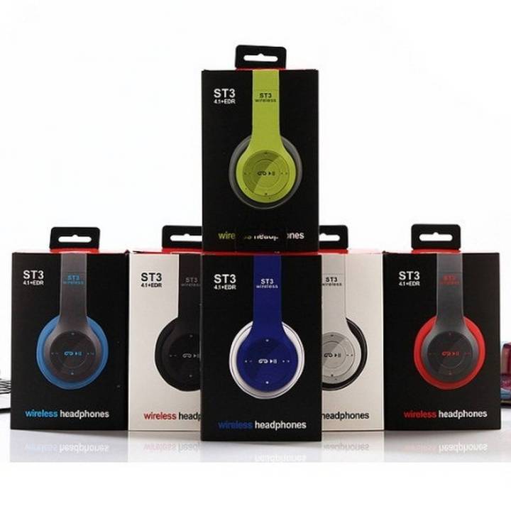 Wireless Bluetooth Headphone P47 with SD Card & Radio - Red Color