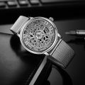 Soxy Luxury Skeleton Men Watch Women Wrist Watches Montre Homme Gold Wrist Watch Men Steel Mesh Men39;s Watch. 