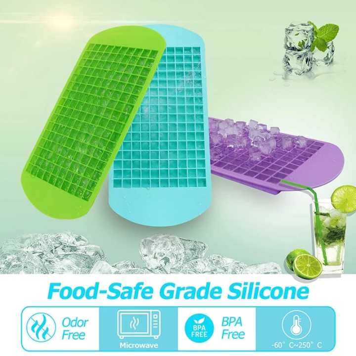Silicone Mini Ice Cube Trays 160 Crushed Ice Cube Molds Easy Release Small Ice C..ube for Chilling Whiskey Cocktail Drink Release Reusable