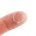 Small Size Piercing Hoop Silver Ball Nose Ring Silver Nath in Pure 92.5 Sterling Silver (2pcs). 