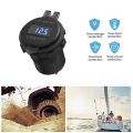 Car USB Charger QC3.0 PD Type C USB with Switch Socket for 12V/24V Vehicles Boat Motorcycle SUV Bus Truck Caravan Marine（Blue add wire). 