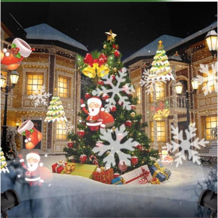 Snowflake Laser Lights Garden Party Projector Santa Claus Vacation Lights Christmas Projector Santa Claus Garden Lighting Stage Rotating LED Lights Christmas Laser Projector