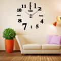 Large DIY Wall Clock 3D Mirror Stickers Mute Living Room Home Office Decoration Clocks. 