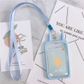 Name Badge Holder With Lanyard Children Card Sets Neck Pouch Cartoon Silica Gel Card Holder ID Card Holder. 