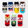 【LuckyBabyFans Store】Superhero Socks Straight Kids Batman Socks Men Spider Iron Man Cartoon Boat Sock Children Personality Sock. 