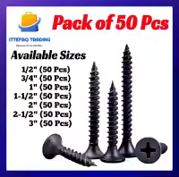 Pack of 50 Black Bugle Head Drywall Screws