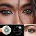 artificial eye lens-Contact lenses Dark Green Color Eye Contact lens with Kit. 