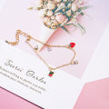 Girl Bracelet Simple Girl Strawberry Bracelet Love Zircon Bracelet Ladies Simple Versatile Ins Love Romantic Chain Gift. 