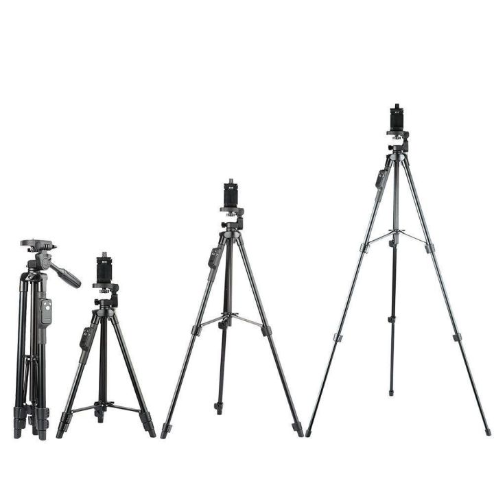 YUNTENG%20VCT%205208%20RM%20Aluminum%20Extendable%20Tripod%20with%203-Way%20Head%20and%20Bluetooth%20Remote%20for%20Camera%20and%20Mobile%20-%20Image%203