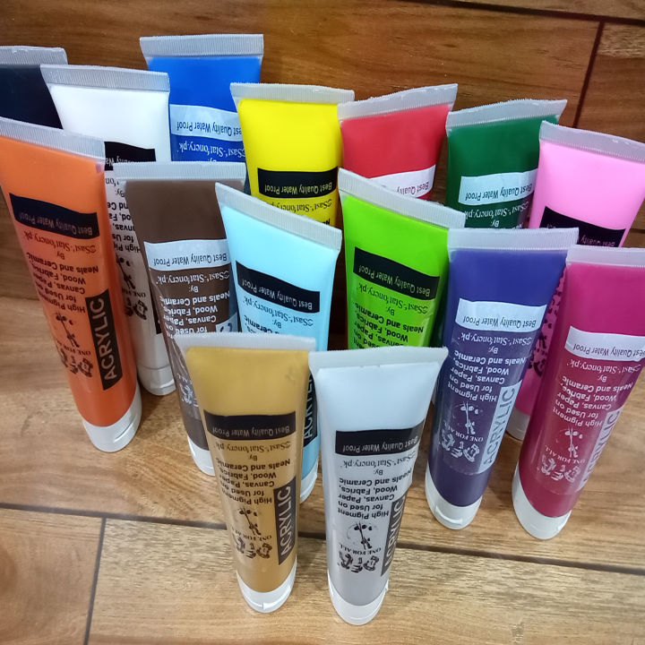 Acrylic Color Paints 75 ml Tube Multi Color Set  Art # SS-AC Tube-Random Multicolor -007