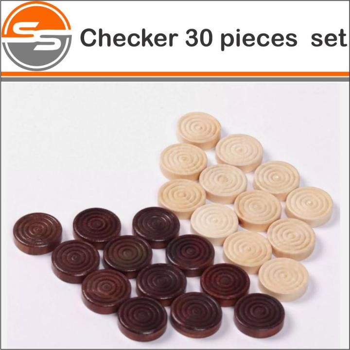 Wooden Checkers Pieces Backgammon Pieces for Traditional Games Parts Family Party Supplies