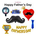 Happy Father's Day Series Banner Love You Dad Best Moustache King Bow Tie Set Foil Balloon Belon Selamat Hari Ayah Daddy. 