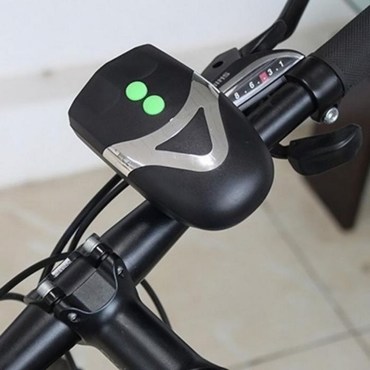 3 LED Bicycle Front Head Light & Bell Horn Hooter Siren Alarm / Cycle Light - Black
