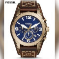 Fossil Men's JR1505 Nate Chronograph Brown Leather Watch- JR1505. 