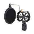 Microphone Shock Mount vibration Mic Holder Stand with Pop Filter. 