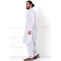 White Pure Cotton Kameez Shalwar For Men. 