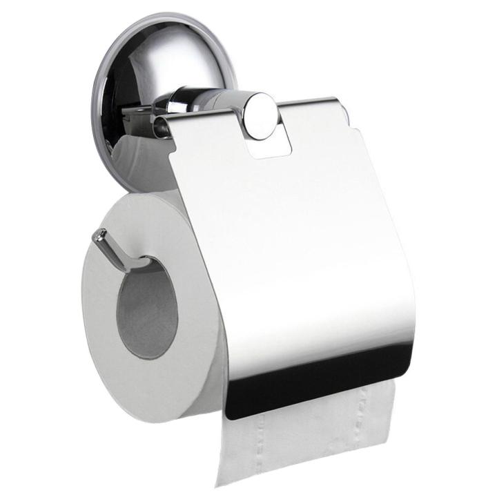 Stainless Steel Toilet paper Holder Heavy Duty Suction Wall Mount Toilet Tissue Paper Holder Bathroom Paper Roll Holder