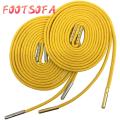 【FOOT SOFA】 2 Pairs Brand Cotton Waxed Round Shoelaces with Gold Silver Metal Tip Shoelace Flat White fit Dress Leather Shoes Multi Color Shoe Laces Booties Bootlace 120cm 47.24 Inch. 