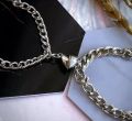 Magnet Heart Same Couple Bracelets- Stainless Steel Magnetic Bracelet for Girls. 