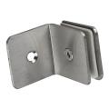 Stainless Steel Glass Clamp Clip for Shower Room Panel 90 degree Single. 