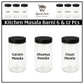 Quick Cart Durable Plastic Kitchen Spice Storage Jars 6/12 Pcs Set with Lids - Medium/Large Sizes. 