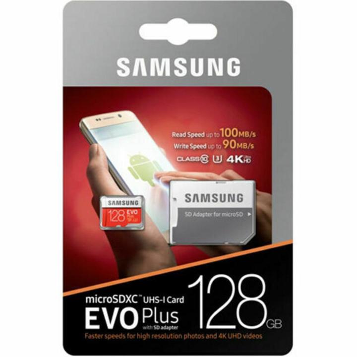 128GB EVO Plus MicroSDXC UHS-I Grade 1 Class 10 Memory Card with SD Adapter