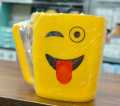 Emoji Mugs Funny Smile Smiley Face Cups Plastic Kids Water Juice Drink Tea, smile cup , mug, children's cup, drinking cup, Children's Smiley Face Plastic Cups Mugs Beakers Set with Handle Kids Fun. 