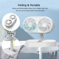 DoomHot Rechargeable Fan Double-Head Fan Desktop Electric Fan Mute Strong Wind Fan Fold-able Adjustable Washable Fan Telescopic Fan 3 Speeds USB Rechargeable Fan Portable Table Fan Folding Fan for Office Car. 