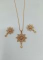 Zircon Jewellery Set Fine Light Weight Fashion Jewelry for Women - Golden. 