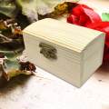 Unfinished Wood Box Keepsake Box Portable Plain Gift Box Treasure Chest Box Arch Lid. 