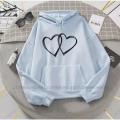 Ice Blue Printed Kangroo Hoodie For girls & women's. 