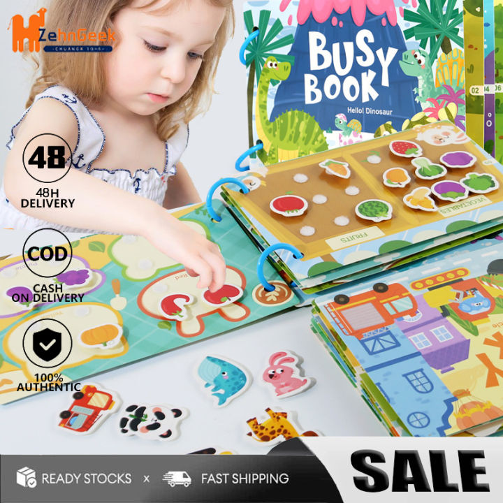 Montessori Sensory Quiet Book – Baby Early Development Toy with 4 ...
