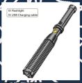 Wolf Tooth Stick Flashlight Strong Charging Light - Outdoor Super Bright Multi Functional Telescopic Self Defense and glass breaker Rough and Tough Quality. 