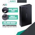 AUKEY (PB-N36) 20000 mAh Lightning AIPower Bank Turbo ReCharge , USB  Portable Charger, 2 Inputs & Outputs, Portable Charger for iPhone Pro / XS Max/XR / 8/7 / 6s, Xiaomi, Tablet, etc - Black. 