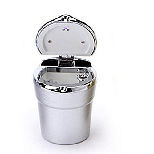 CAR  UNIVERSAL ASHTRAY WITH BLUE LED  SILVER COLOUR