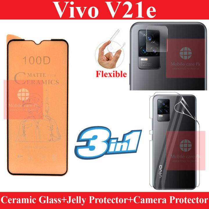 Vivo V21e Matte Glass Protector Fiber Pubg Glass Back Protector