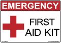 Safety Decal Red Black Rectangle Emergency First Aid Kit Cabinet Box Label Decal Sticker Red Black Sign 3.5" x 5" inch. 