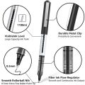 Deli Rollerball Pens, 0.5mm Quick-drying Liquid Ink Stick Ballpoint Blue Gel Pens for Adult Kids Writing Note Taking. 