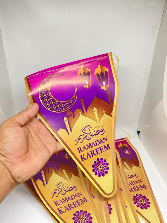Ramadan Kareem Flag Banner for Wall Decoration (Pack of 10)