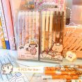 6 PCS Kawaii Retractable Pen Set Gel Pens Cartoon Cute 0.5 mm School&Office Supplies Kawaii Stationery Ballpoint Pen. 