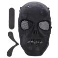 2X Airsoft Mask Skull Full Protective Mask - Black. 