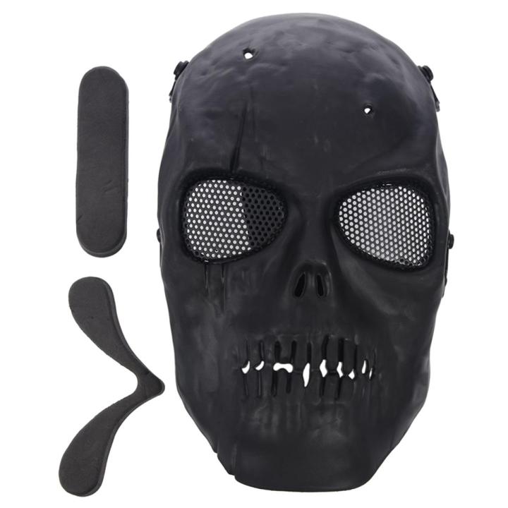 2X Airsoft Mask Skull Full Protective Mask - Black