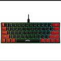 Gaming Keyboard Megakey Wired Gaming Keyboard- 61 Keys Compact Mechanical Keyboard, with RGB lights Double Shot Keycaps with LED Backlit, blue Switch-Black colour. 